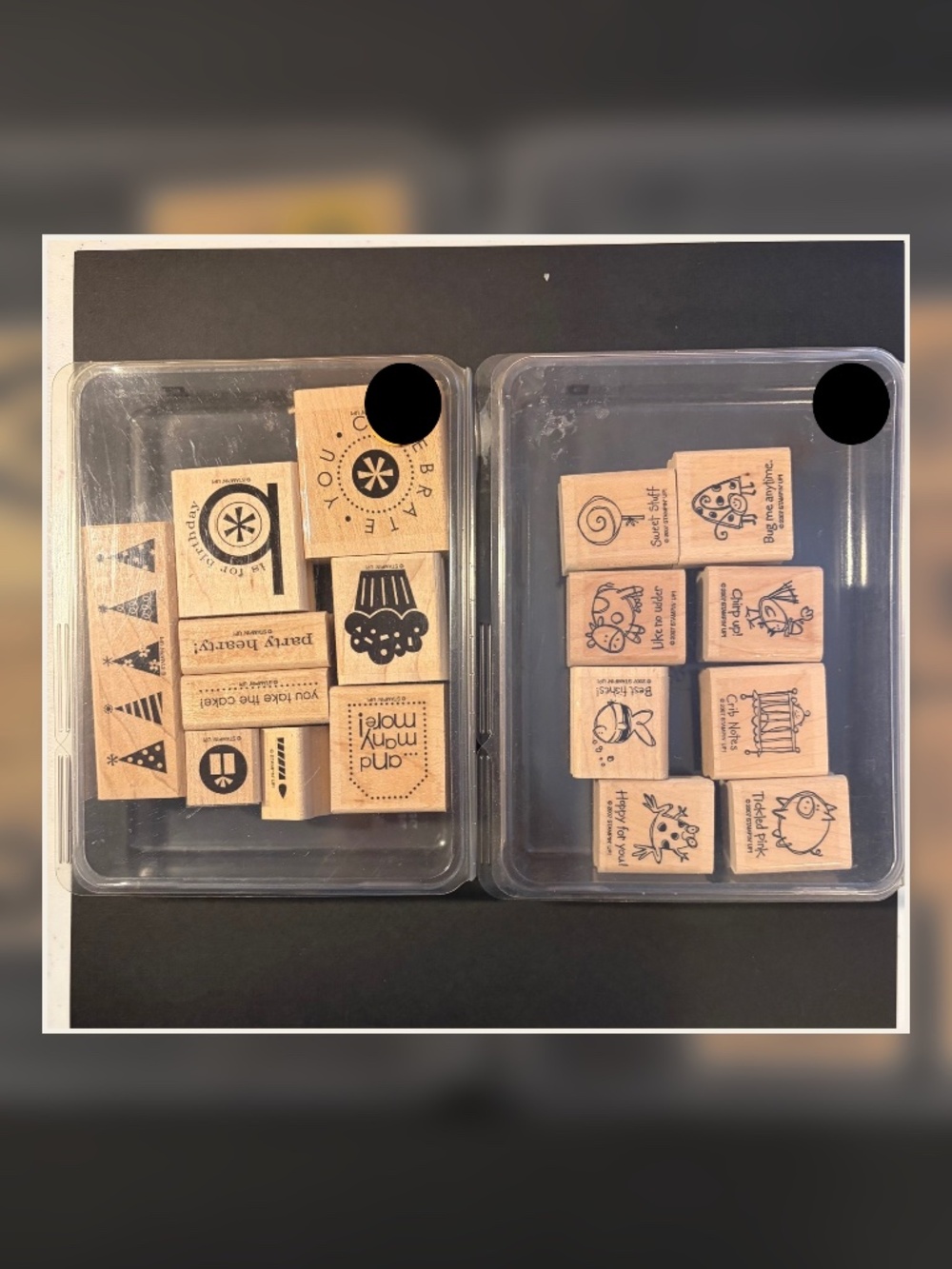 2 Stampin’ Up Wood Mounted Rubber Stamp Lot (Birthday & Punny)